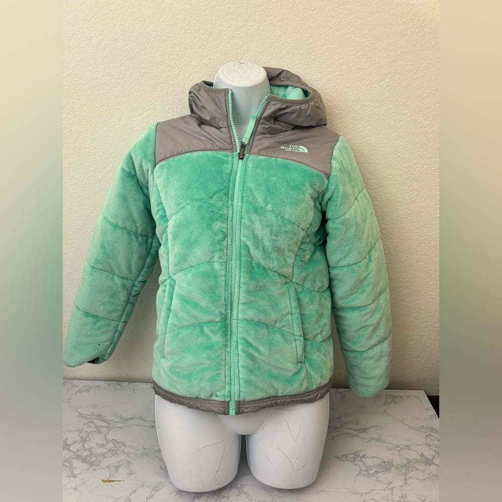 The North Face® Womens Reversible Full Zip Puffer Coat Pink Sz XS Mint Green - Picture 1 of 5